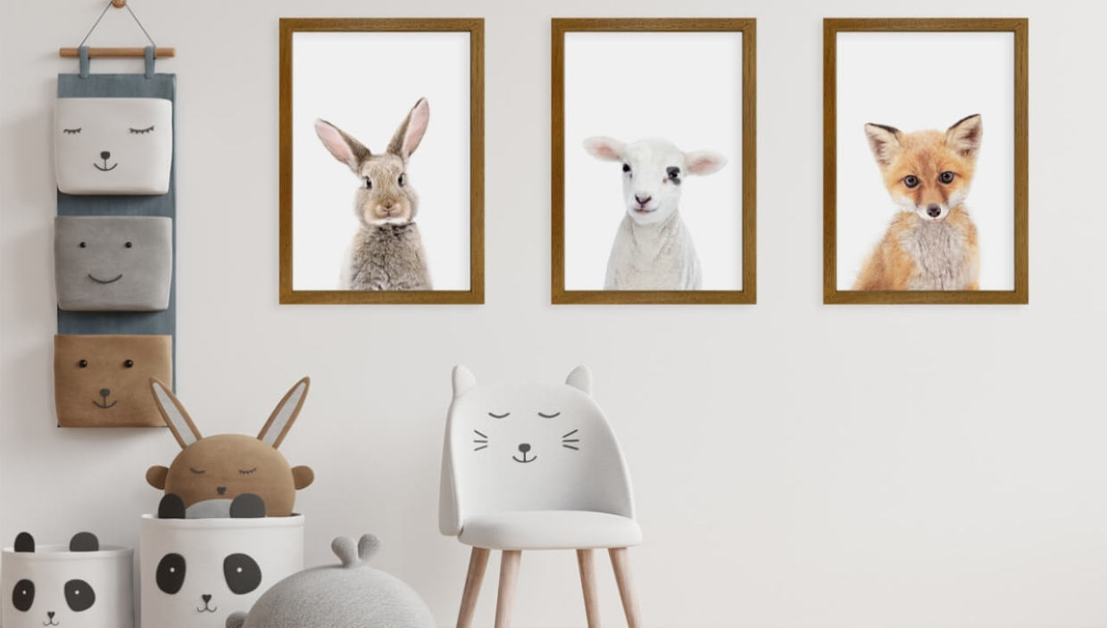 cute animal prints in nursery