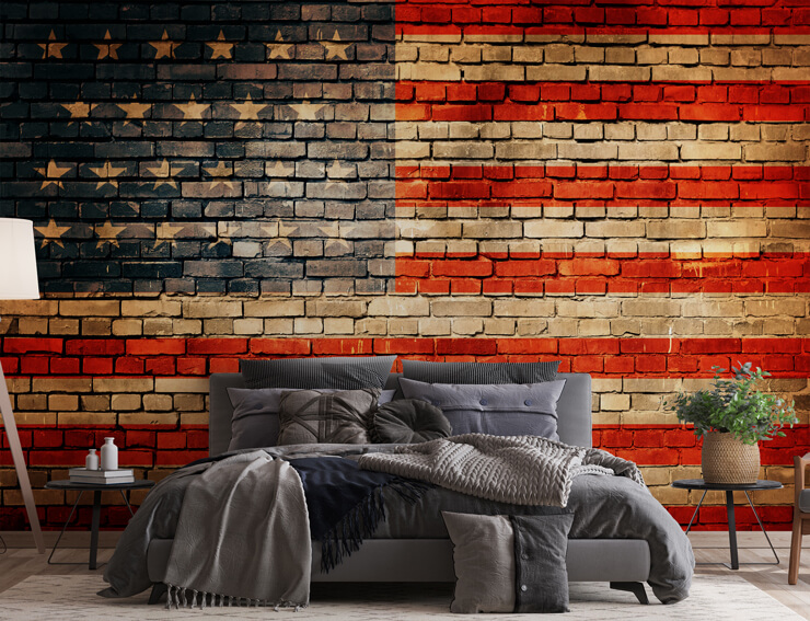 patriotic usa wall mural