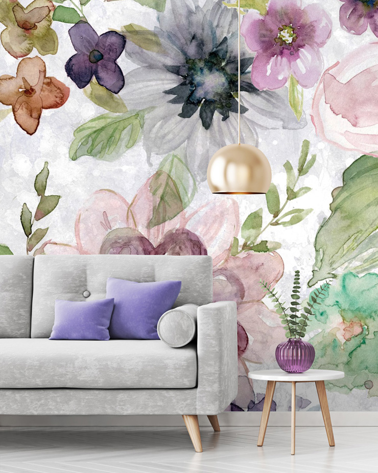maximalist-decor-with-floral-mural