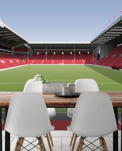 rød, hvit og grønn Sheffield United tapet veggmaleri kalt Brammall Lane Football Stadium
