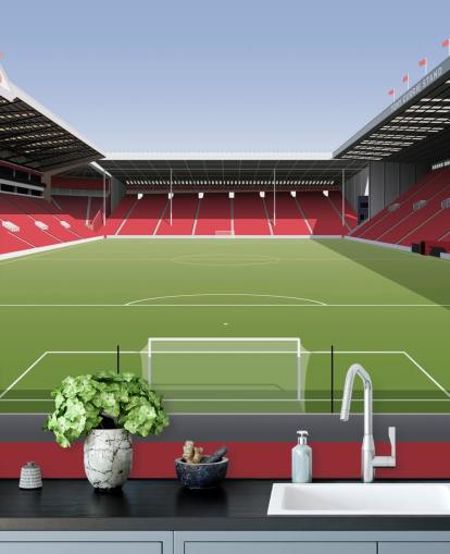 rød, hvid og grøn Sheffield United tapet vægmaleri kaldet Brammall Lane Football Stadium