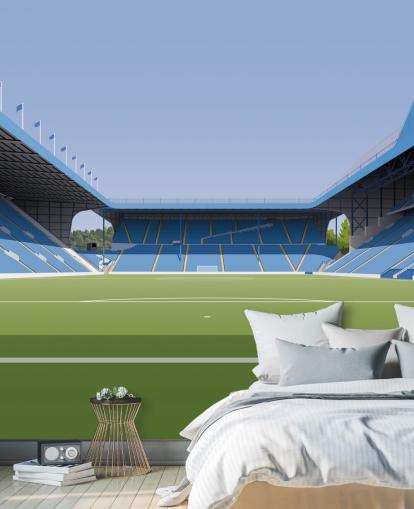 Wandtapete Sheffield Wednesday in Blau und Grün, personalisierbar, mit dem Titel Hillsborough Stadium Football Stadium, für Schlafzimmer Wandtapete Sheffield Wednesday in Blau und Grün, personalisierbar, mit dem Titel Hillsborough Stadium Football Stadium, für Schlafzimmer