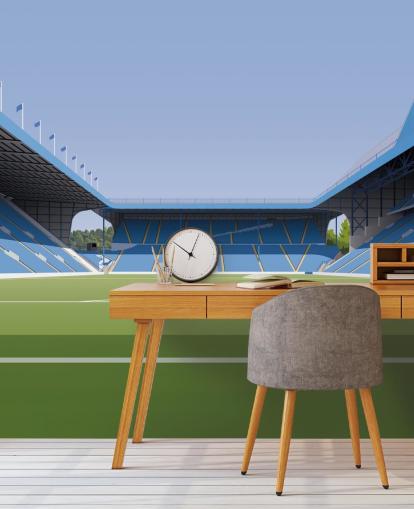 mural de papel pintado personalizable azul y verde del Sheffield Wednesday llamado Hillsborough Stadium Football Stadium para dormitorios mural de papel pintado personalizable azul y verde del Sheffield Wednesday llamado Hillsborough Stadium Football Stadium para dormitorios