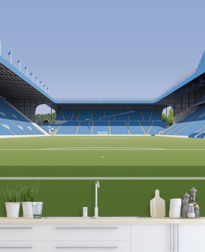 mural de papel pintado personalizable azul y verde del Sheffield Wednesday llamado Hillsborough Stadium Football Stadium para dormitorios mural de papel pintado personalizable azul y verde del Sheffield Wednesday llamado Hillsborough Stadium Football Stadium para dormitorios