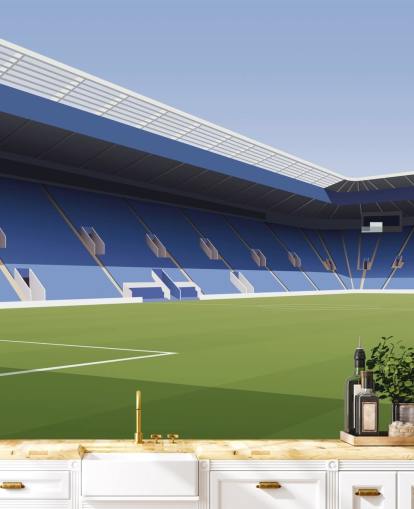 blue and green customisable leicester city wallpaper mural called King Power Stadium Football Stadium for bedrooms