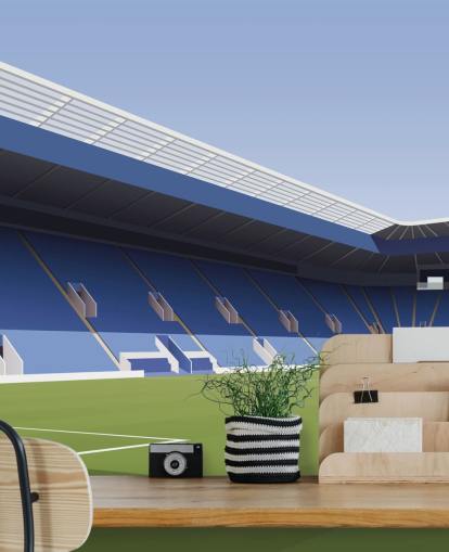 blå og grønn tilpassbar Leicester city tapetmaleri kalt King Power Stadium Football Stadium for soverom