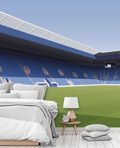 papier peint mural personnalisable bleu et vert de Leicester City appelé King Power Stadium Football Stadium pour chambres papier peint mural personnalisable bleu et vert de Leicester City appelé King Power Stadium Football Stadium pour chambres