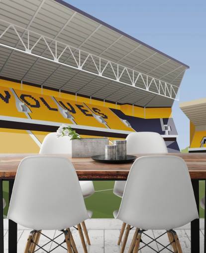 murale di carta da parati arancione, nero e verde dei Wolverhampton Wanderers chiamato Molineux Stadium Football Stadium murale di carta da parati arancione, nero e verde dei Wolverhampton Wanderers chiamato Molineux Stadium Football Stadium