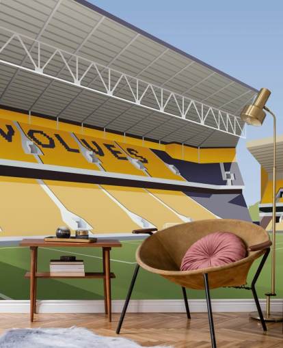 orange, black and green wolverhampton wanderers wallpaper mural called Molineux Stadium Football Stadium