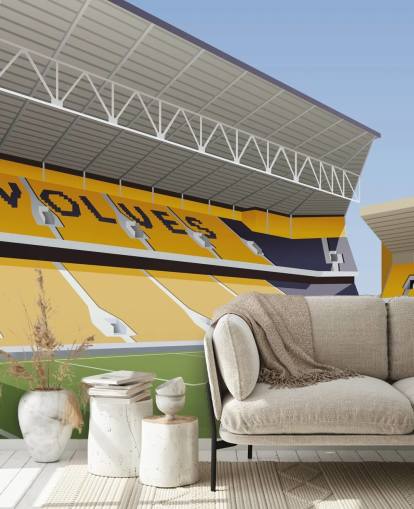 orange, black and green wolverhampton wanderers wallpaper mural called Molineux Stadium Football Stadium