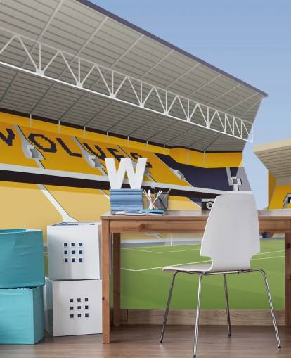 orange, black and green wolverhampton wanderers wallpaper mural called Molineux Stadium Football Stadium