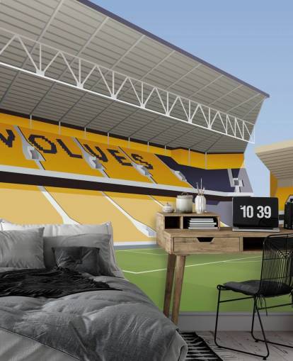 orange, black and green wolverhampton wanderers wallpaper mural called Molineux Stadium Football Stadium