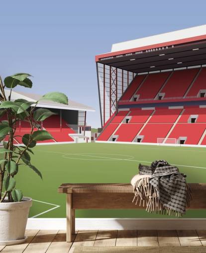 red and green customisable Aberdeen wallpaper mural called Pittodrie Stadium Football Stadium for bedrooms red and green customisable Aberdeen wallpaper mural called Pittodrie Stadium Football Stadium for bedrooms