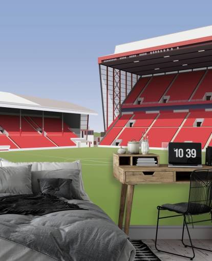 rød og grøn tilpasselig Aberdeen tapetmaleri kaldet Pittodrie Stadium Football Stadium til soveværelser rød og grøn tilpasselig Aberdeen tapetmaleri kaldet Pittodrie Stadium Football Stadium til soveværelser