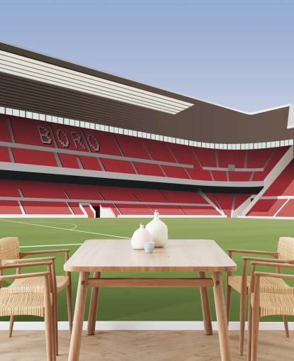 carta da parati murale rossa e verde del Middlesbrough chiamata Riverside Stadium Football Stadium per camere da letto