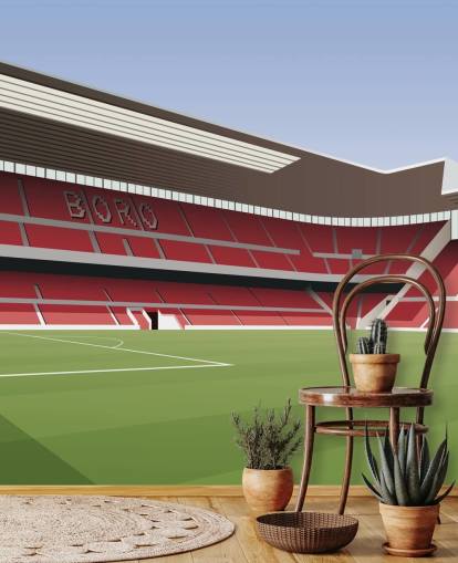 Rotes und grünes Middlesbrough-Tapeten-Wandbild namens Riverside Stadium Football Stadium für Schlafzimmer