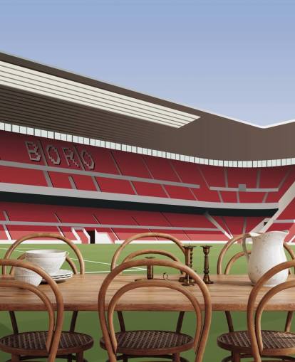 Rotes und grünes Middlesbrough-Tapeten-Wandbild namens Riverside Stadium Football Stadium für Schlafzimmer