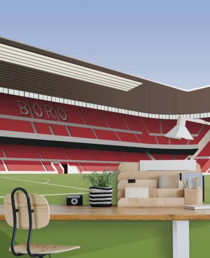 rødt og grønt middlesbrough tapetmaleri kalt Riverside Stadium Football Stadium for soverom