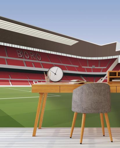 rødt og grønt middlesbrough tapetmaleri kalt Riverside Stadium Football Stadium for soverom