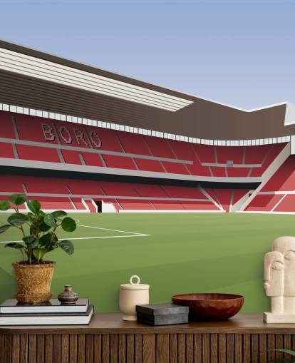 mural de papel pintado rojo y verde de Middlesbrough llamado Riverside Stadium Football Stadium para dormitorios