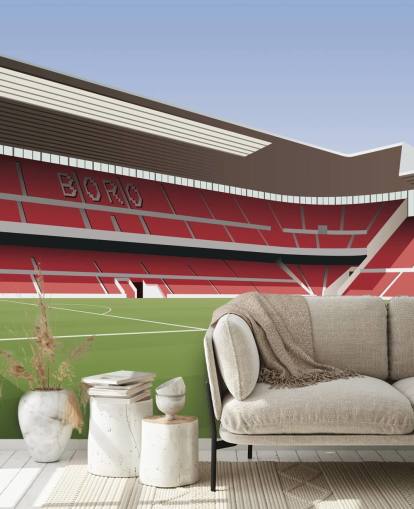 Rotes und grünes Middlesbrough-Tapeten-Wandbild namens Riverside Stadium Football Stadium für Schlafzimmer