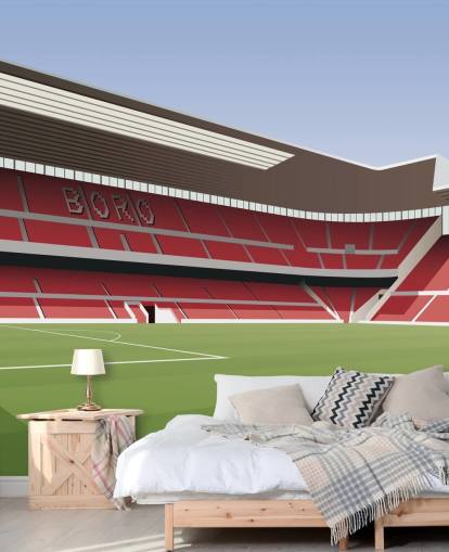 mural de papel de parede vermelho e verde de Middlesbrough chamado Riverside Stadium Football Stadium para quartos