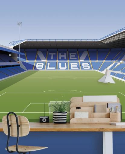blue, white and green customisable Birmingham City wallpaper mural called St Andrew's Football Stadium for bedrooms blue, white and green customisable Birmingham City wallpaper mural called St Andrew's Football Stadium for bedrooms
