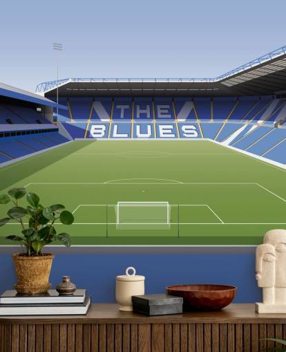 papier peint mural personnalisable bleu, blanc et vert de Birmingham City appelé St Andrew's Football Stadium pour les chambres papier peint mural personnalisable bleu, blanc et vert de Birmingham City appelé St Andrew's Football Stadium pour les chambres