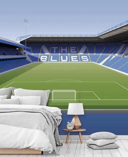 blue, white and green customizable Birmingham City wallpaper mural called St Andrew's Football Stadium for bedrooms blue, white and green customizable Birmingham City wallpaper mural called St Andrew's Football Stadium for bedrooms