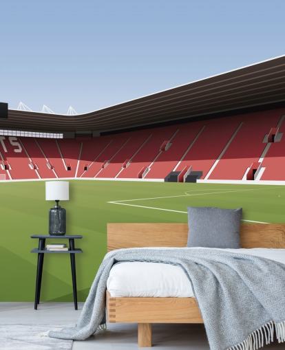 mural de papel pintado personalizable rojo, blanco y verde de Southampton llamado Estadio de fútbol St Mary's Stadium para dormitorios mural de papel pintado personalizable rojo, blanco y verde de Southampton llamado Estadio de fútbol St Mary's Stadium para dormitorios