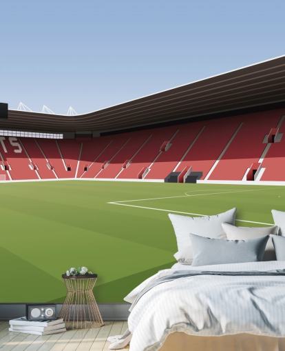 red, white and green customizable Southampton wallpaper mural called St Mary's Stadium Football Stadium for bedrooms