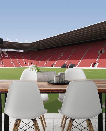 Personalisierbare Southampton-Tapete mit dem Titel St Mary's Stadium Football Stadium in Rot, Weiß und Grün für Schlafzimmer Personalisierbare Southampton-Tapete mit dem Titel St Mary's Stadium Football Stadium in Rot, Weiß und Grün für Schlafzimmer
