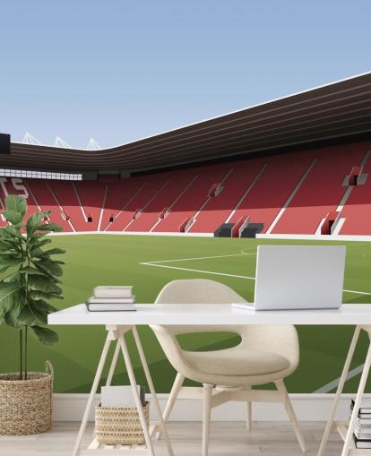 röd, vit och grön anpassningsbar Southampton tapetväggmålning kallad St Mary's Stadium Football Stadium för sovrum röd, vit och grön anpassningsbar Southampton tapetväggmålning kallad St Mary's Stadium Football Stadium för sovrum