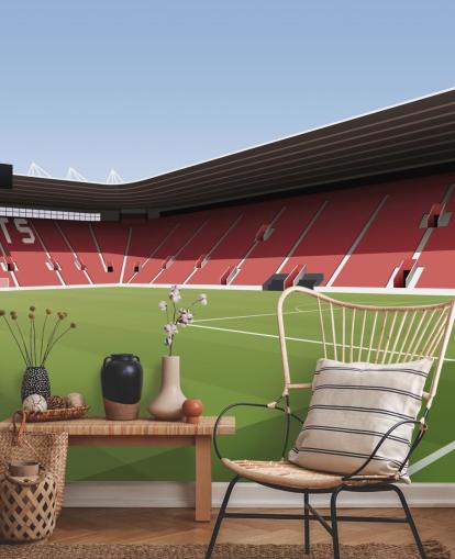 mural de papel pintado personalizable rojo, blanco y verde de Southampton llamado Estadio de fútbol St Mary's Stadium para dormitorios