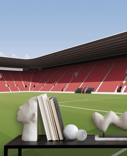 red, white and green customizable Southampton wallpaper mural called St Mary's Stadium Football Stadium for bedrooms