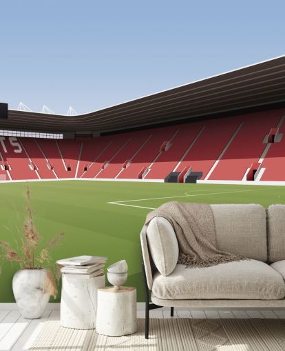 mural de papel pintado personalizable rojo, blanco y verde de Southampton llamado Estadio de fútbol St Mary's Stadium para dormitorios mural de papel pintado personalizable rojo, blanco y verde de Southampton llamado Estadio de fútbol St Mary's Stadium para dormitorios