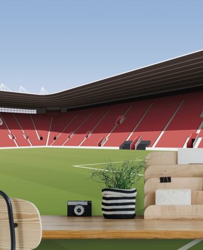 carta da parati murale personalizzabile rossa, bianca e verde del Southampton chiamata St Mary's Stadium Football Stadium per camere da letto carta da parati murale personalizzabile rossa, bianca e verde del Southampton chiamata St Mary's Stadium Football Stadium per camere da letto