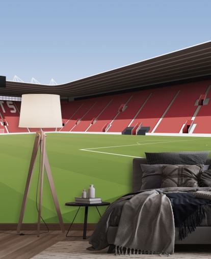 Personalisierbare Southampton-Tapete mit dem Titel St Mary's Stadium Football Stadium in Rot, Weiß und Grün für Schlafzimmer Personalisierbare Southampton-Tapete mit dem Titel St Mary's Stadium Football Stadium in Rot, Weiß und Grün für Schlafzimmer