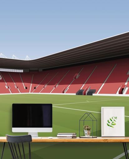 Personalisierbare Southampton-Tapete mit dem Titel St Mary's Stadium Football Stadium in Rot, Weiß und Grün für Schlafzimmer Personalisierbare Southampton-Tapete mit dem Titel St Mary's Stadium Football Stadium in Rot, Weiß und Grün für Schlafzimmer