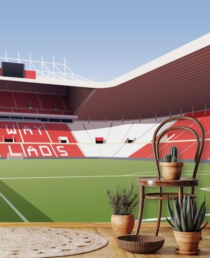 mural de papel pintado personalizable en rojo, blanco y verde del Sunderland llamado Stadium of Light Football Stadium para dormitorios y cuevas de hombres mural de papel pintado personalizable en rojo, blanco y verde del Sunderland llamado Stadium of Light Football Stadium para dormitorios y cuevas de hombres