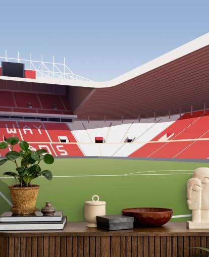 rødt, hvidt og grønt tilpassbart Sunderland tapetmaleri kaldet Stadium of Light Football Stadium til soveværelser og mandshuler rødt, hvidt og grønt tilpassbart Sunderland tapetmaleri kaldet Stadium of Light Football Stadium til soveværelser og mandshuler