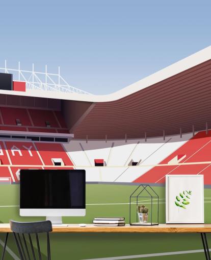 rødt, hvidt og grønt tilpassbart Sunderland tapetmaleri kaldet Stadium of Light Football Stadium til soveværelser og mandshuler rødt, hvidt og grønt tilpassbart Sunderland tapetmaleri kaldet Stadium of Light Football Stadium til soveværelser og mandshuler