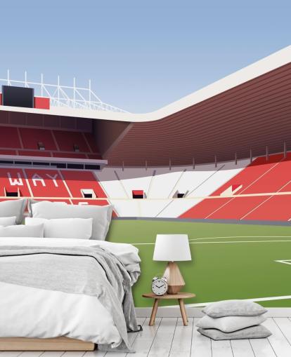 papier peint mural personnalisable rouge, blanc et vert de Sunderland appelé Stadium of Light Football Stadium pour les chambres et les grottes pour hommes