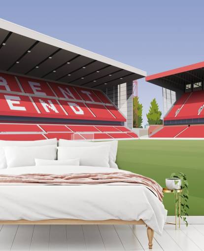 rødt og grønt Nottingham Forest tapet veggmaleri kalt City Ground Football Stadium for soverom rødt og grønt Nottingham Forest tapet veggmaleri kalt City Ground Football Stadium for soverom