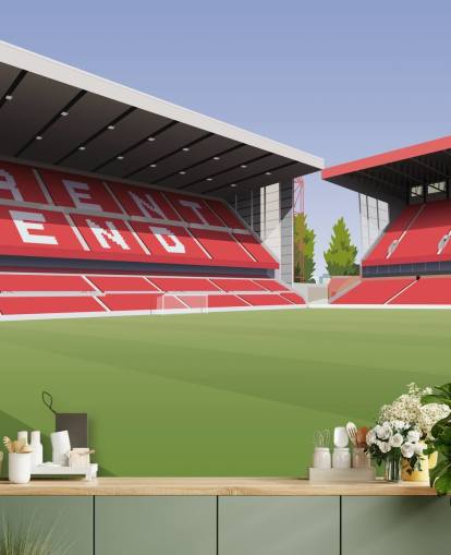 rødt og grønt Nottingham Forest tapet veggmaleri kalt City Ground Football Stadium for soverom rødt og grønt Nottingham Forest tapet veggmaleri kalt City Ground Football Stadium for soverom