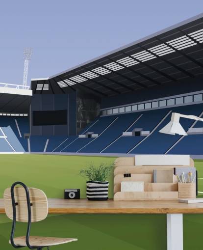 papier peint mural bleu et vert de West Bromwich Albion appelé The Hawthorns Football Stadium pour chambres papier peint mural bleu et vert de West Bromwich Albion appelé The Hawthorns Football Stadium pour chambres