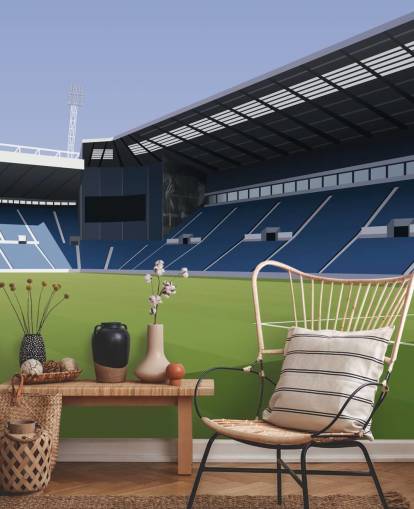 blue and green west bromwich albion wallpaper mural called The Hawthorns Football Stadium for bedrooms