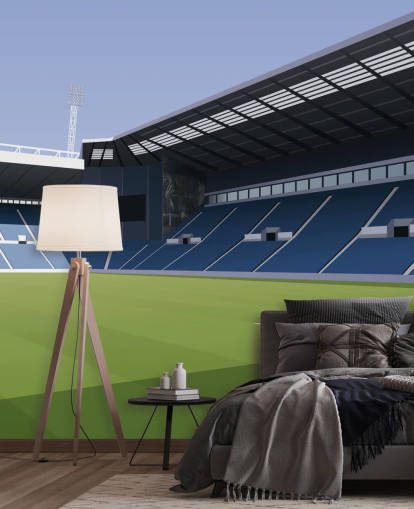 papier peint mural bleu et vert de West Bromwich Albion appelé The Hawthorns Football Stadium pour chambres