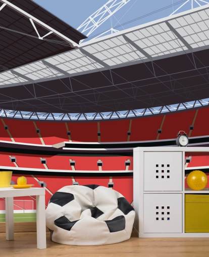 red and green football stadium wallpaper mural called Wembley Stadium by Matthew J I Wood for bedrooms and home offices red and green football stadium wallpaper mural called Wembley Stadium by Matthew J I Wood for bedrooms and home offices