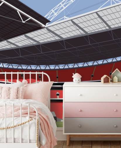 red and green football stadium wallpaper mural called Wembley Stadium by Matthew J I Wood for bedrooms and home offices red and green football stadium wallpaper mural called Wembley Stadium by Matthew J I Wood for bedrooms and home offices